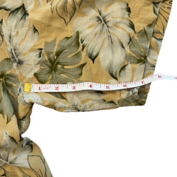 Banana Cabana Shirt Men's Large‎ Silk Yellow Tropical Hawaiian Short Sleeve BOHO - Picture 6 of 12